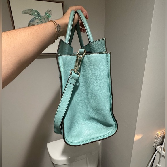 Kate Spade Tiffany Blue Leather Purse Handbag Satchel Work Tote - Picture 2 of 9